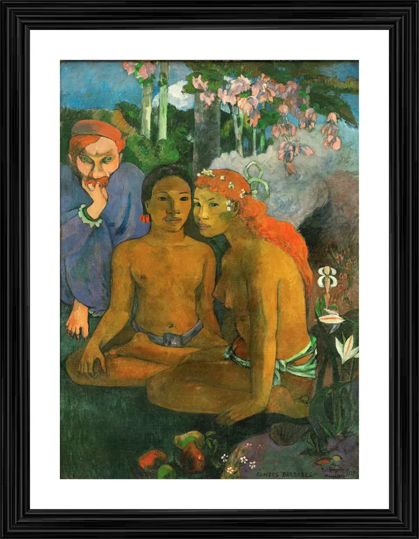 Barbarian_Tales_(1902)-_A_Painting_by_Paul_Gauguin,_Wall_Decor,_Framed,_Multicolor
