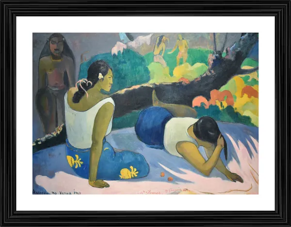 Reclining_Tahitian_Women_(1894)-_A_Painting_by_Paul_Gauguin,_Wall_Decor,_Framed,_Multicolor