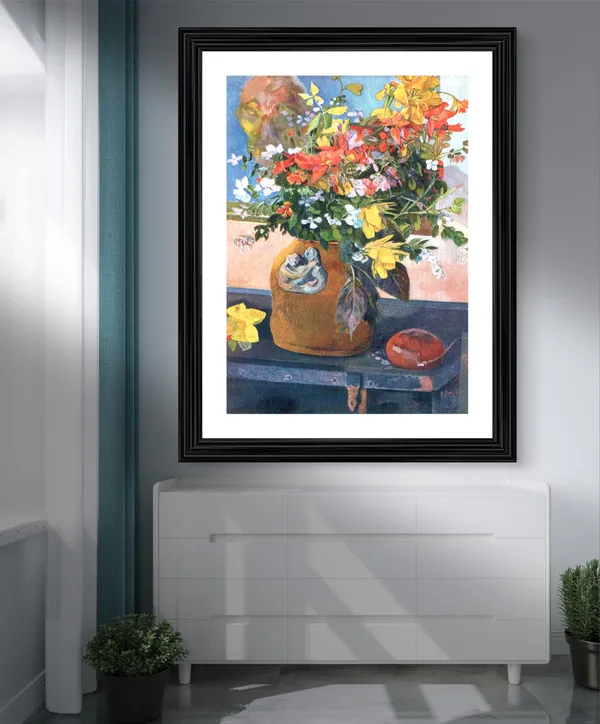Bouquet_of_Flowers_(1901)-_A_Painting_by_Paul_Gauguin,_Wall_Decor,_Framed,_Multicolor