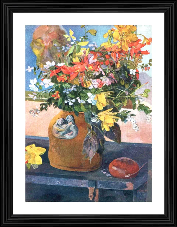 Bouquet_of_Flowers_(1901)-_A_Painting_by_Paul_Gauguin,_Wall_Decor,_Framed,_Multicolor
