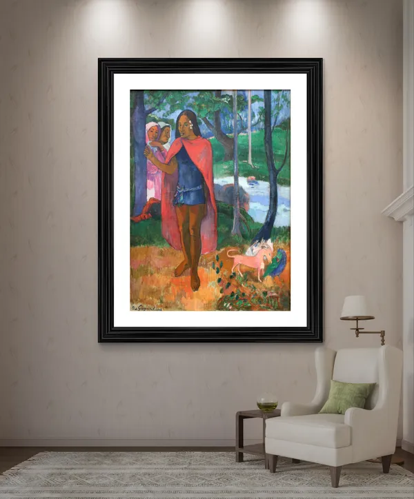 The_Sorcerer_of_Hiva_Oa_(1902)-_A_Painting_by_Paul_Gauguin,_Wall_Decor,_Framed,_Multicolor