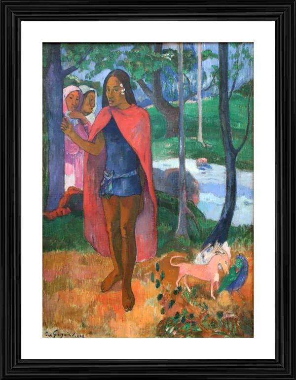 The_Sorcerer_of_Hiva_Oa_(1902)-_A_Painting_by_Paul_Gauguin,_Wall_Decor,_Framed,_Multicolor