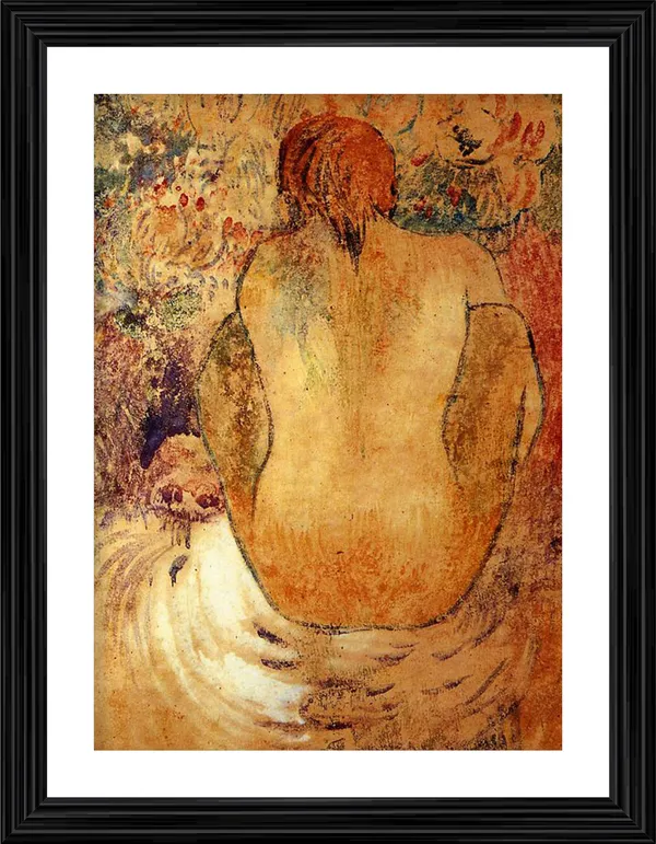 Reclining_Nude_(1902)-_A_Painting_by_Paul_Gauguin,_Wall_Decor,_Framed,_Multicolor