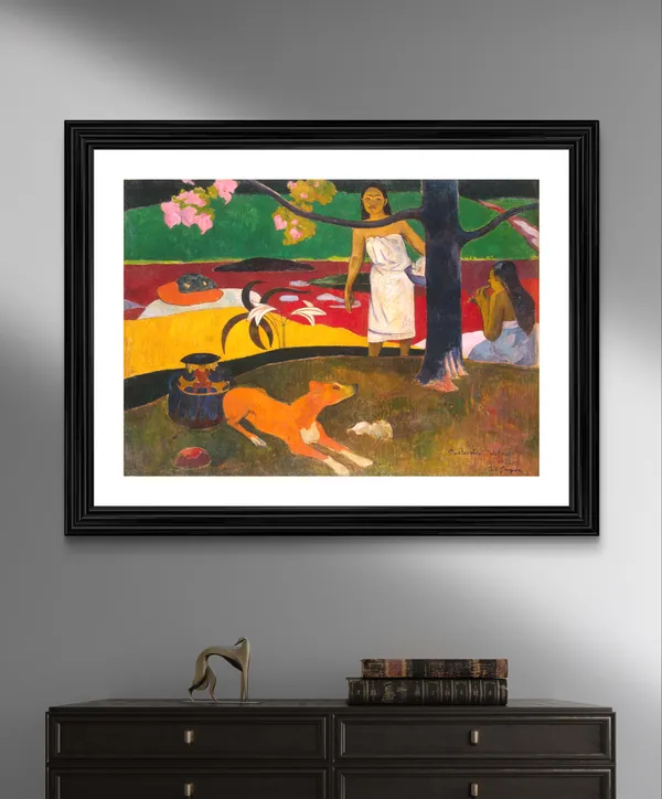 Tahitian_Pastorals_(1902)-_A_Painting_by_Paul_Gauguin,_Wall_Decor,_Framed,_Multicolor