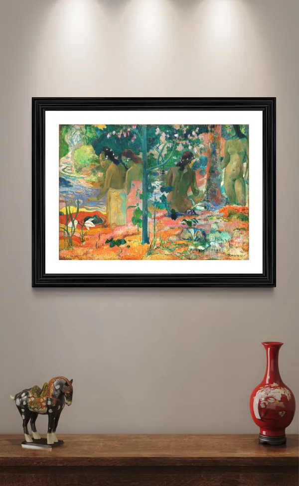 Bathers_(1898)-_A_Painting_by_Paul_Gauguin,_Wall_Decor,_Framed,_Multicolor