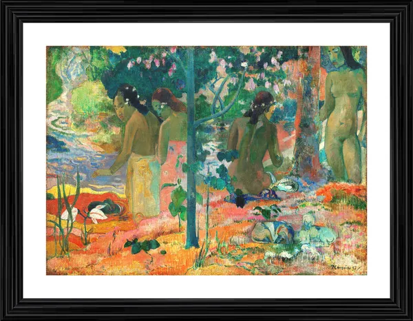 Bathers_(1898)-_A_Painting_by_Paul_Gauguin,_Wall_Decor,_Framed,_Multicolor