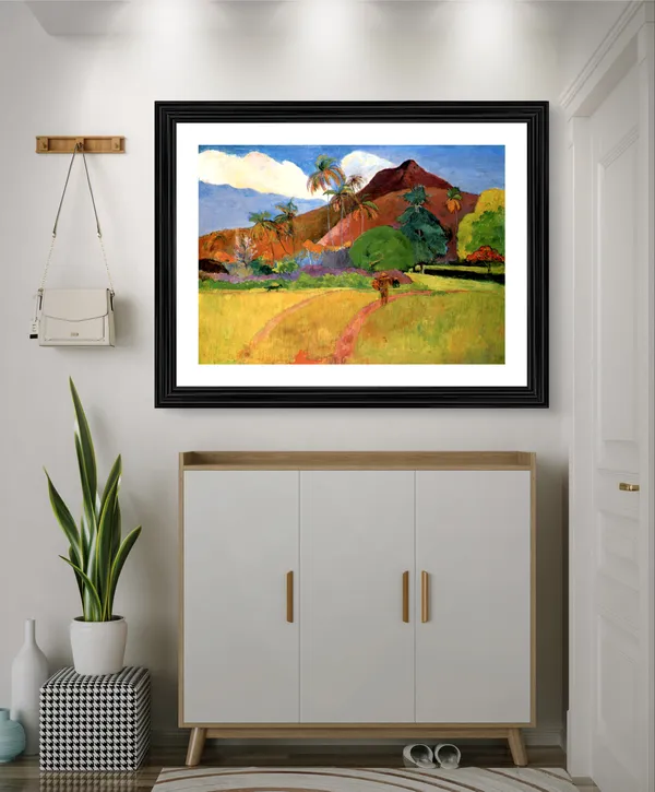 Tahitian_Landscape_(1891)-_A_Painting_by_Paul_Gauguin,_Wall_Decor,_Framed,_Multicolor