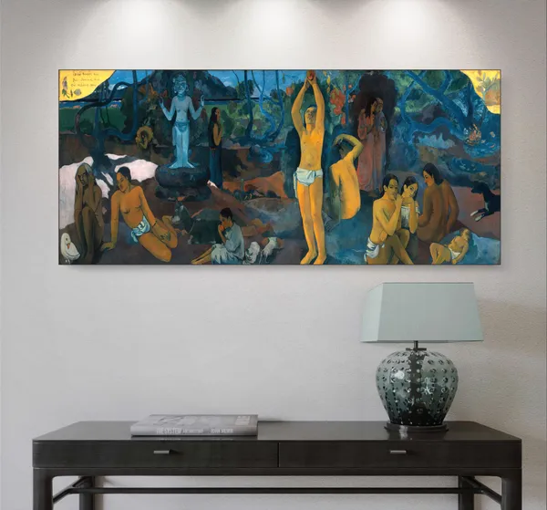 What_Are_We?_(1897)-_A_Painting_by_Paul_Gauguin,_Wall_Decor,_Framed_Canvas,_Multicolor