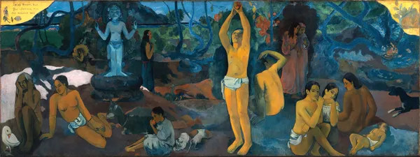 What_Are_We?_(1897)-_A_Painting_by_Paul_Gauguin,_Wall_Decor,_Framed_Canvas,_Multicolor