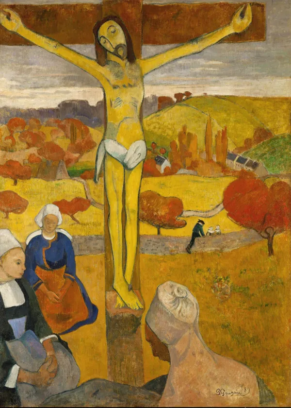 The_Yellow_Christ_(1889)-_A_Painting_by_Paul_Gauguin,_Wall_Decor,_Framed_Canvas,_Multicolor