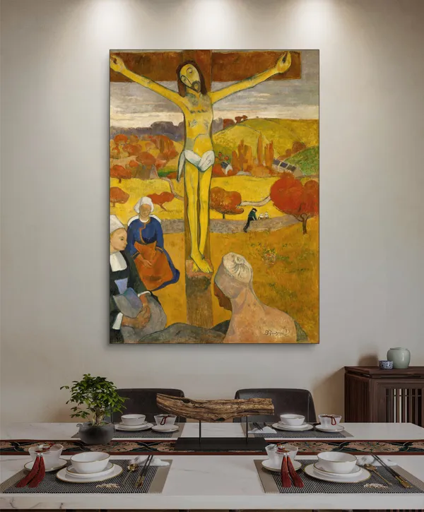 The_Yellow_Christ_(1889)-_A_Painting_by_Paul_Gauguin,_Wall_Decor,_Framed_Canvas,_Multicolor