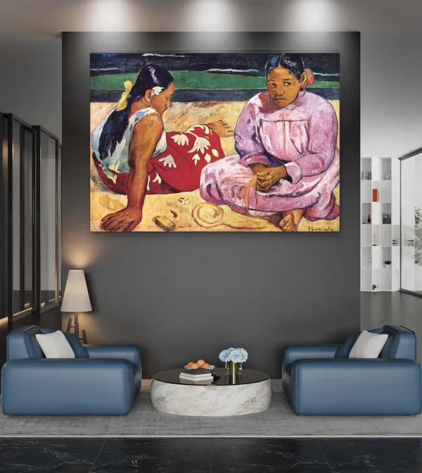 Tahitian_Women_on_the_Beach_(1891)-_A_Painting_by_Paul_Gauguin,_Wall_Decor,_Framed_Canvas,_Multicolor