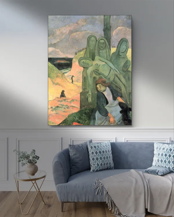 The_Green_Christ_(1889)-_A_Painting_by_Paul_Gauguin,_Wall_Decor,_Framed_Canvas,_Multicolor
