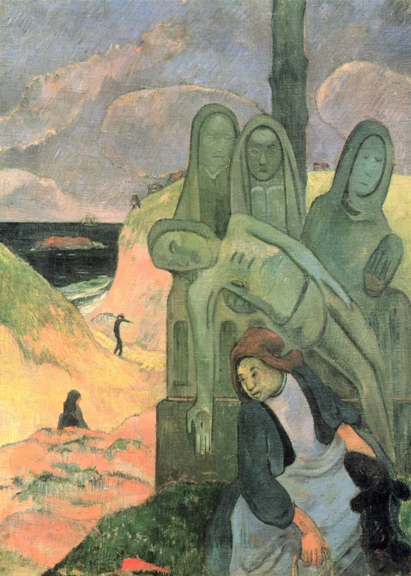 The_Green_Christ_(1889)-_A_Painting_by_Paul_Gauguin,_Wall_Decor,_Framed_Canvas,_Multicolor