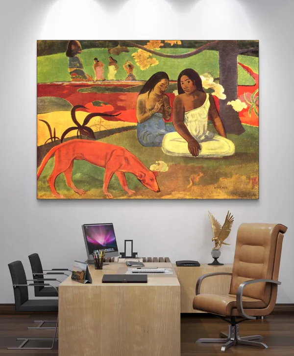 Arearea_(1892)-_A_Painting_by_Paul_Gauguin,_Wall_Decor,_Framed_Canvas,_Multicolor