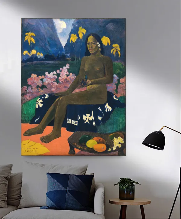 The_Seed_of_the_Areoi_(1892)-_A_Painting_by_Paul_Gauguin,_Wall_Decor,_Framed_Canvas,_Multicolor