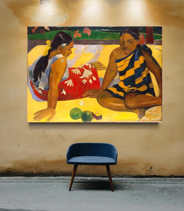 What�s_New?_(1892)-_A_Painting_by_Paul_Gauguin,_Wall_Decor,_Framed_Canvas,_Multicolor