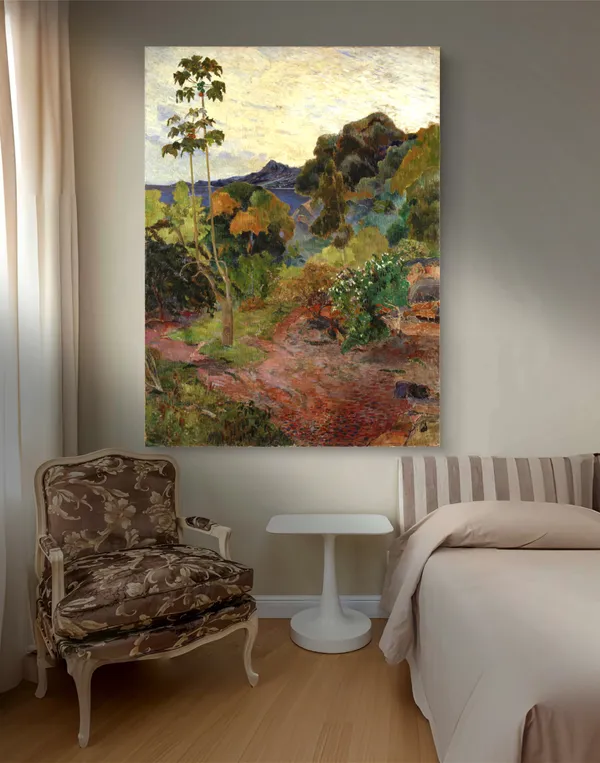 Martinique_Landscape_(1887)-_A_Painting_by_Paul_Gauguin,_Wall_Decor,_Framed_Canvas,_Multicolor