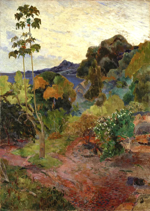 Martinique_Landscape_(1887)-_A_Painting_by_Paul_Gauguin,_Wall_Decor,_Framed_Canvas,_Multicolor
