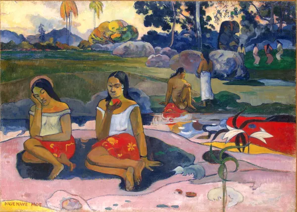 Sacred_Spring:_Sweet_Dreams_(1894)-_A_Painting_by_Paul_Gauguin,_Wall_Decor,_Framed_Canvas,_Multicolor
