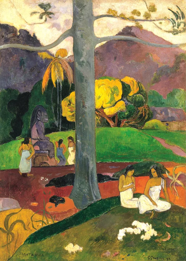 In_Olden_Times_(1892)-_A_Painting_by_Paul_Gauguin,_Wall_Decor,_Framed_Canvas,_Multicolor