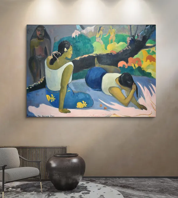 Reclining_Tahitian_Women_(1894)-_A_Painting_by_Paul_Gauguin,_Wall_Decor,_Framed_Canvas,_Multicolor