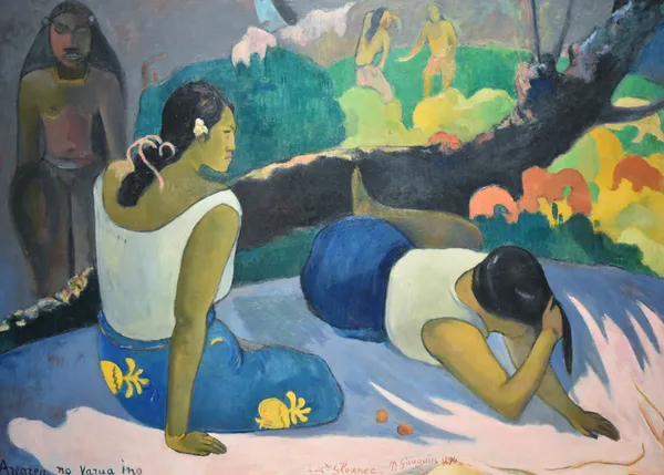 Reclining_Tahitian_Women_(1894)-_A_Painting_by_Paul_Gauguin,_Wall_Decor,_Framed_Canvas,_Multicolor