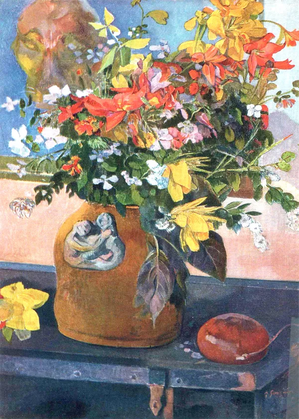 Bouquet_of_Flowers_(1901)-_A_Painting_by_Paul_Gauguin,_Wall_Decor,_Framed_Canvas,_Multicolor