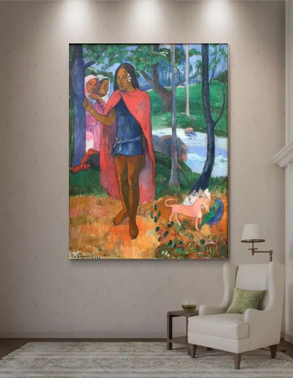 The_Sorcerer_of_Hiva_Oa_(1902)-_A_Painting_by_Paul_Gauguin,_Wall_Decor,_Framed_Canvas,_Multicolor