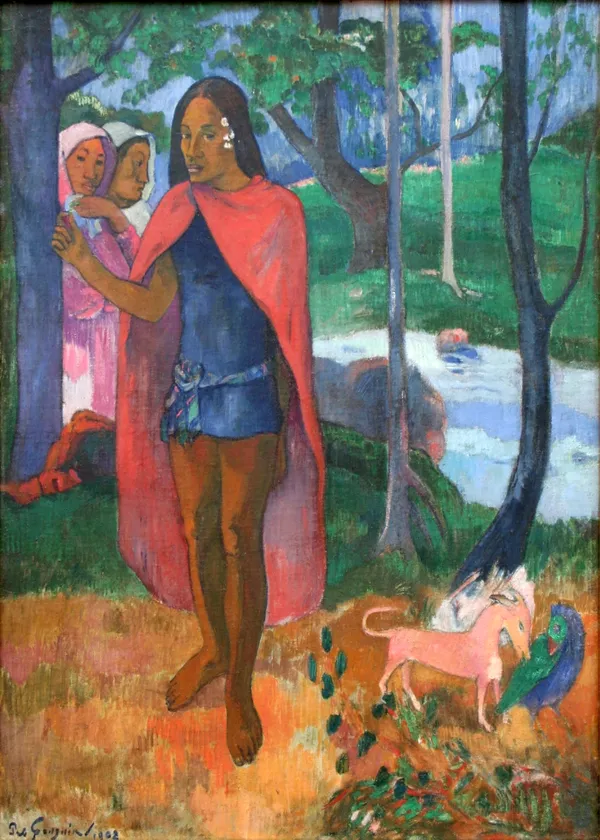 The_Sorcerer_of_Hiva_Oa_(1902)-_A_Painting_by_Paul_Gauguin,_Wall_Decor,_Framed_Canvas,_Multicolor