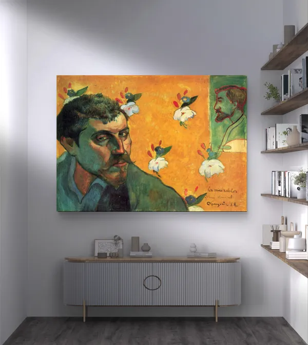Self-Portrait_(1903)-_A_Painting_by_Paul_Gauguin,_Wall_Decor,_Framed_Canvas,_Multicolor