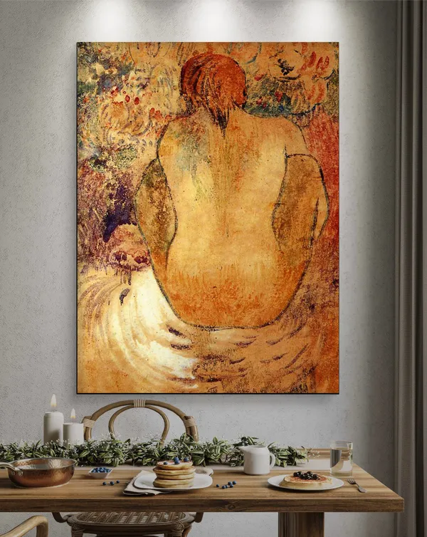 Reclining_Nude_(1902)-_A_Painting_by_Paul_Gauguin,_Wall_Decor,_Framed_Canvas,_Multicolor