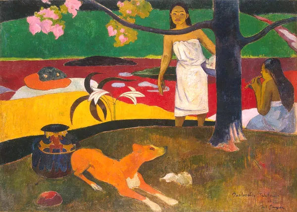Tahitian_Pastorals_(1902)-_A_Painting_by_Paul_Gauguin,_Wall_Decor,_Framed_Canvas,_Multicolor
