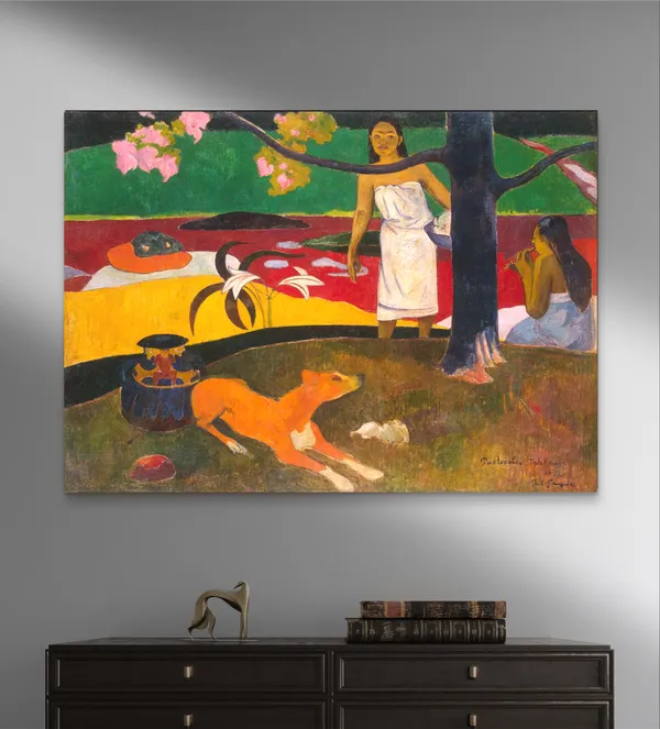 Tahitian_Pastorals_(1902)-_A_Painting_by_Paul_Gauguin,_Wall_Decor,_Framed_Canvas,_Multicolor