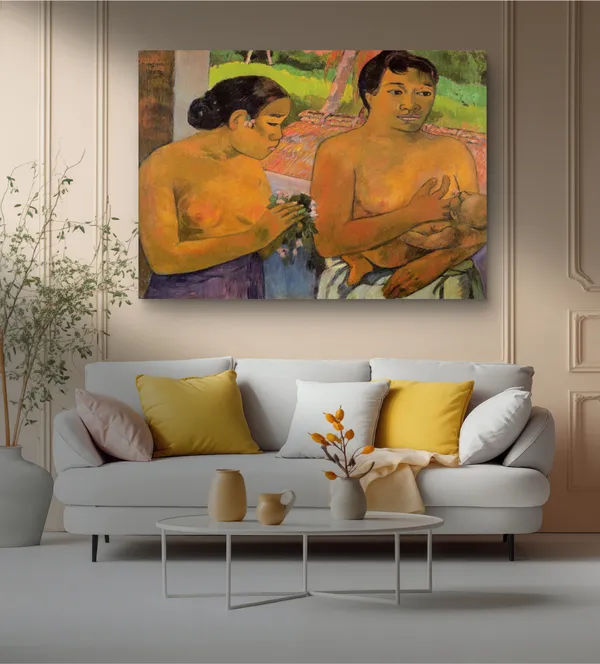 The_Offering_(1902)-_A_Painting_by_Paul_Gauguin,_Wall_Decor,_Framed_Canvas,_Multicolor