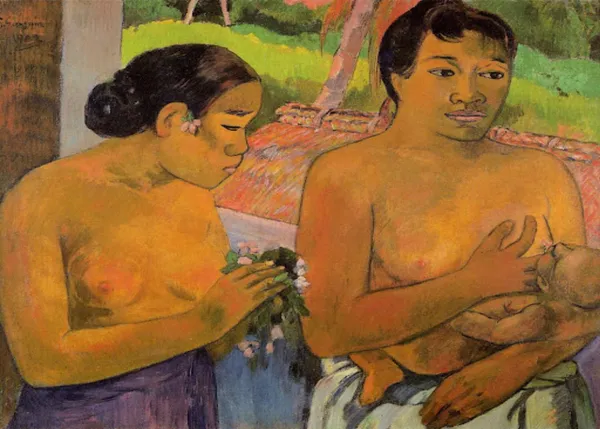 The_Offering_(1902)-_A_Painting_by_Paul_Gauguin,_Wall_Decor,_Framed_Canvas,_Multicolor