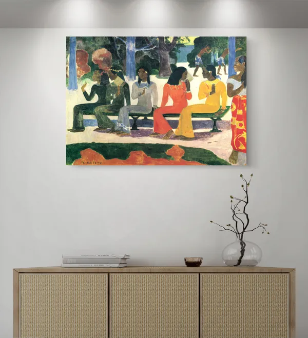 We_Shall_Not_Go_to_Market_Today_(1892)-_A_Painting_by_Paul_Gauguin,_Wall_Decor,_Framed_Canvas,_Multicolor