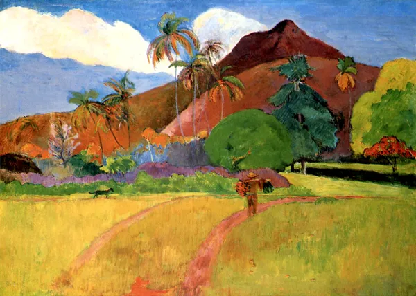 Tahitian_Landscape_(1891)-_A_Painting_by_Paul_Gauguin,_Wall_Decor,_Framed_Canvas,_Multicolor