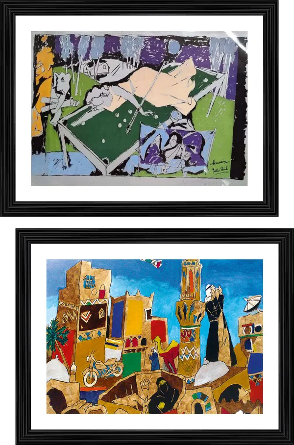The_Culture*-Set_of_2_Paintings_by_M.F._Husain,_Framed,_Wall_Decor,_Multicolor
