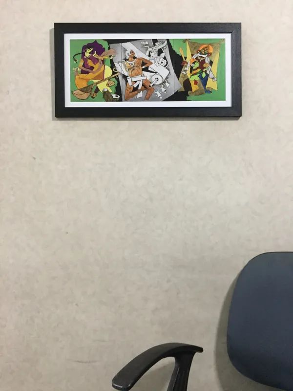 Culture*_&_*Festivals*-_India_Series_Paintings_by_M.F._Husain,_Set_of_2,_Framed,_Wall_Decor,_Multicolor