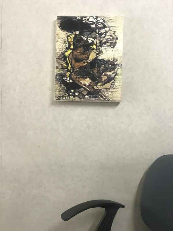 Jhoola*_&_*Lady_with_a_Candle*-Set_of_2_Paintings_by_M.F._Husain,_Framed_Canvas,_Wall_Decor,_Multicolor