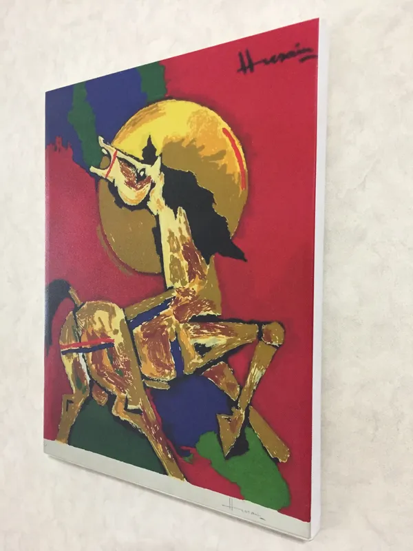 The_Horse*_(2002)-Set_of_2_Paintings_by_M.F._Husain,_Framed_Canvas,_Wall_Decor,_Multicolor