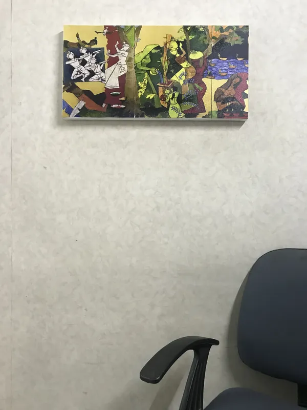 Culture*_&_*Festivals*-_India_Series_Paintings_by_M.F._Husain,_Set_of_2,_Framed_Canvas,_Wall_Decor,_Multicolor