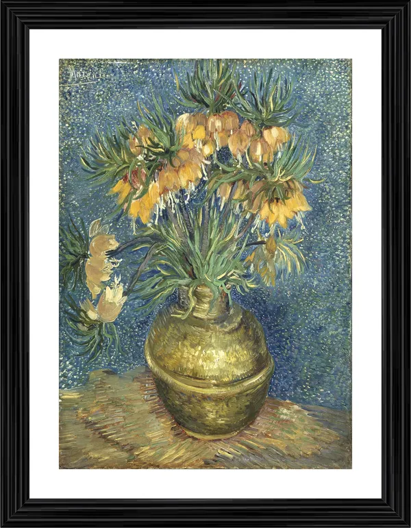 Flowers_in_a_Copper_Vase,_1887,_A_Painting_by_Van_Gogh,_Framed,_Wall_Decor,_Multicolor