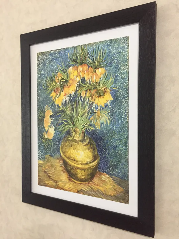 Flowers_in_a_Copper_Vase,_1887,_A_Painting_by_Van_Gogh,_Framed,_Wall_Decor,_Multicolor