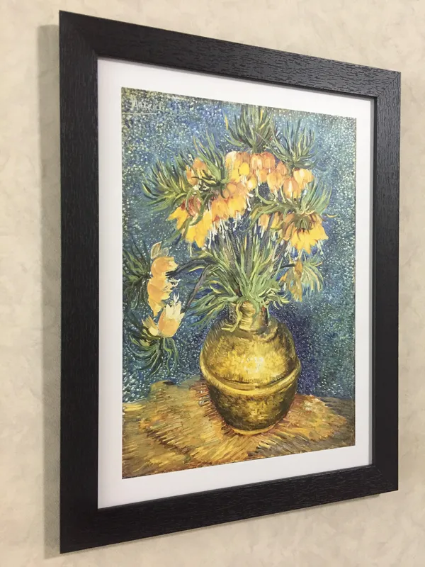Flowers_in_a_Copper_Vase,_1887,_A_Painting_by_Van_Gogh,_Framed,_Wall_Decor,_Multicolor