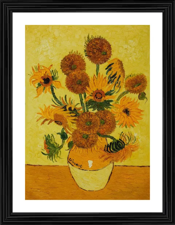Vase_with_Fifteen_Sunflowers_(1888),__by_Van_Gogh,_Framed,_Wall_Decor,_Multicolor