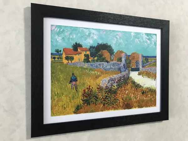 Farmhouse_in_Provence_(1888),_A_Painting_by_Van_Gogh,_Framed,_Wall_Decor,_Multicolor