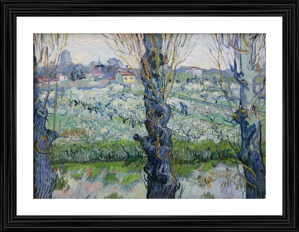 View_of_Arles,_Flowering_Orchards_(1889),_A_Painting_by_Van_Gogh,_Framed,_Wall_Decor,_Multicolor
