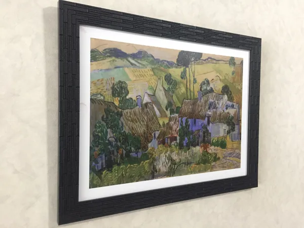 Farms_Near_Auvers_1890,_A_Painting_by_Van_Gogh,_Framed,_Wall_Decor,_Multicolor